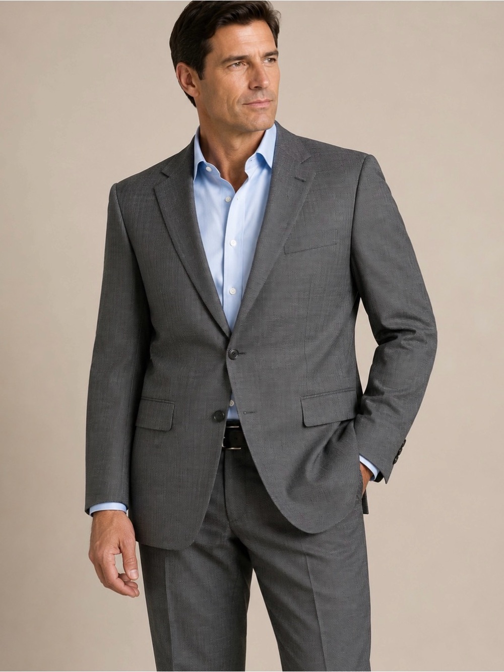 Lauren Ralph Lauren Gray Wool Suit 46L 40x32 Two Button Classic Fit